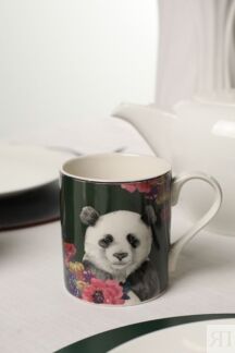 Кружка фарфоровая с принтом Wild At Heart Panda Kitchen Craft