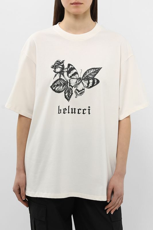Футболка хлопковая с принтом BELUCCI фото 1