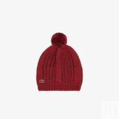 Женская вязаная шапка Lacoste с помпоном Unisex фото 1