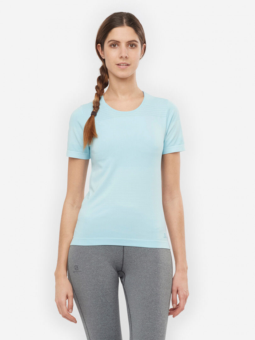 Футболка женская Salomon Elevate Move On, Голубой LC1619000S03-. фото 1