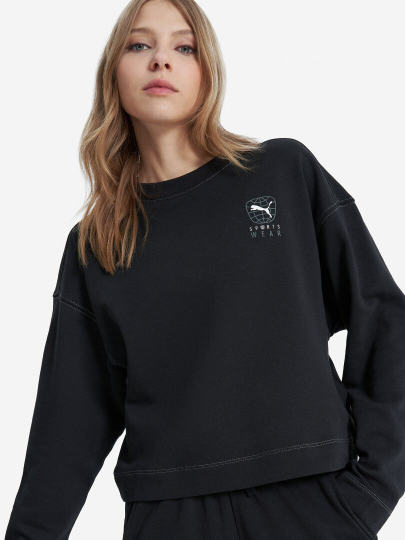 Свитшот женский PUMA Better Sportswear Crew, Черный 679008P0P-01 фото 1