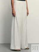 Брюки wide leg из вискозы и льна Zarina ZR2505032105-2 фото 3