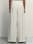 Брюки wide leg из вискозы и льна Zarina ZR2505032105-2 фото 4