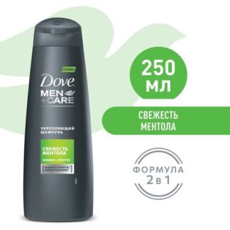Шампунь для волос мужской Dove Свежесть ментола, освежает, борется с жирнос