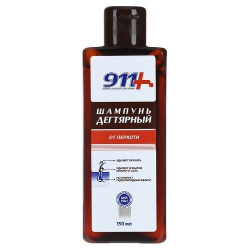 911+ шампунь Дегтярный от перхоти, 150 мл 911+ фото 1
