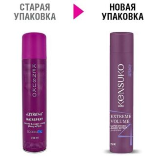 Kensuko Лак для волос Extreme с эффектом блеска, экстрасильная фиксация, 24