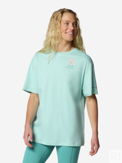 Футболка женская оверсайз Columbia Rolling Bend Graphic Oversized Tee, Голу