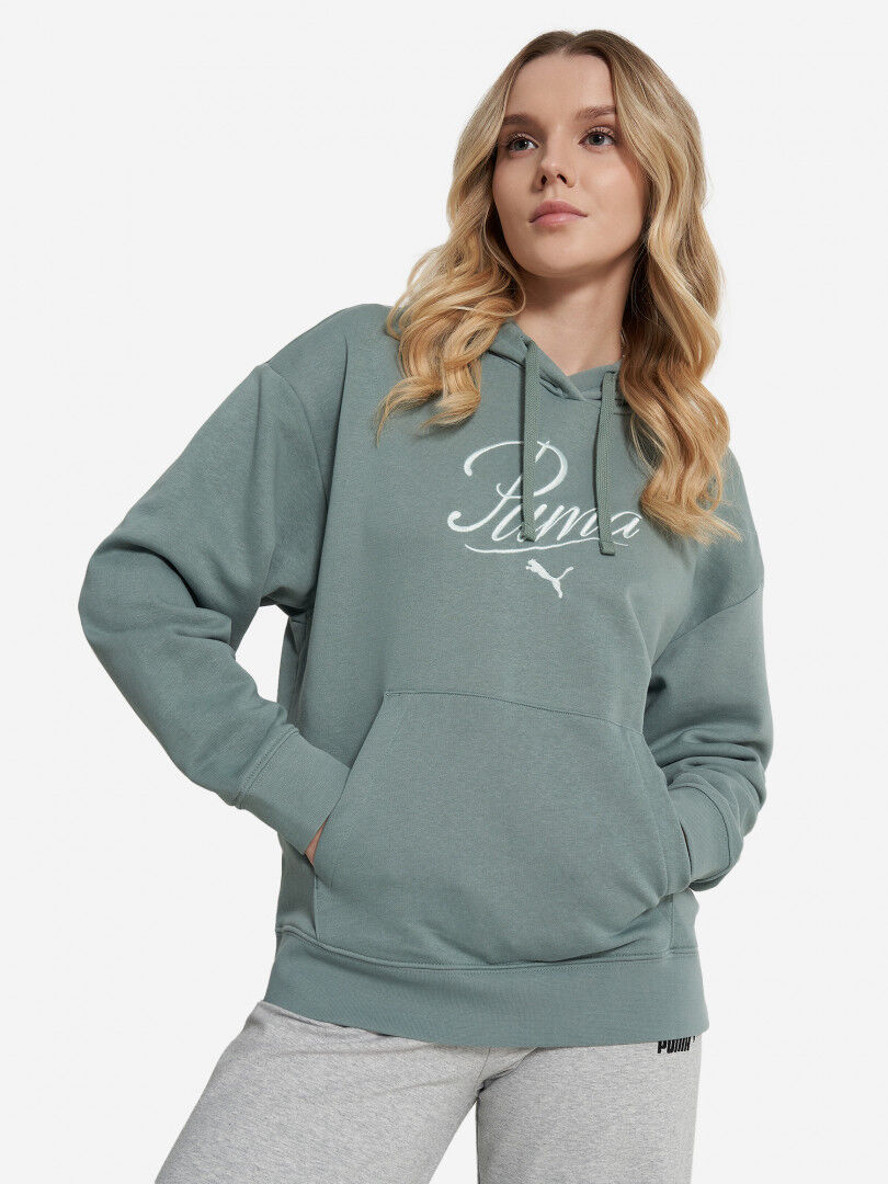 Худи женская PUMA Ess Script Comfort, Зеленый 684983P0P-30 фото 1