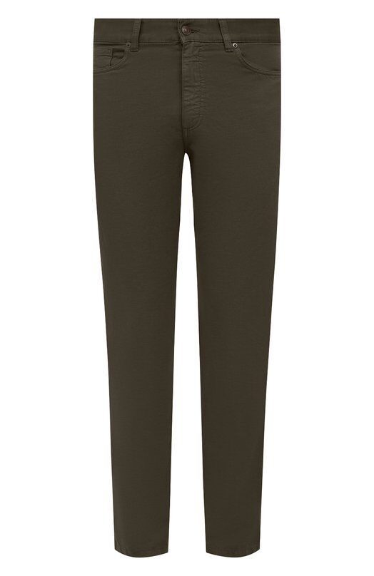 Брюки из хлопка и льна Zegna UZI37/GAN фото 1