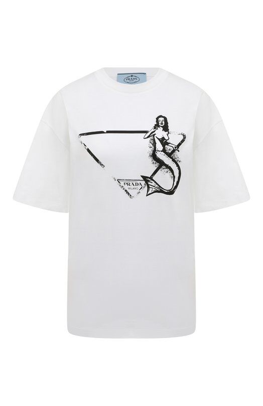 Хлопковая футболка Prada 3558A-10M1-F0009-211 фото 1
