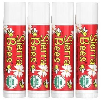 Органические бальзамы для губ Sierra Bees гранат, 4 шт, 4,25 г каждый Sierr