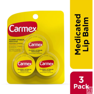Carmex Classic Medicated Lip Balm Jars, увлажняющий бальзам для губ в баноч