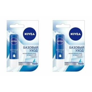 Бальзам для губ, Nivea, базовый уход 4,8 г, 2 шт