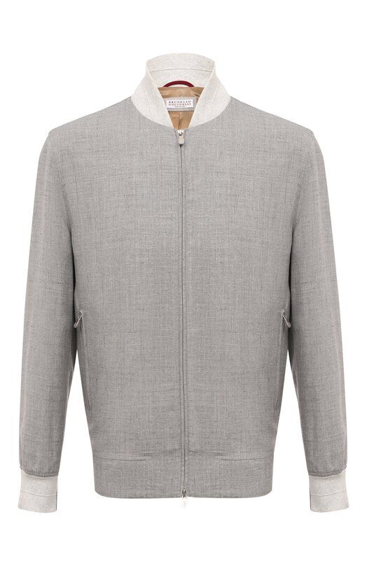 Бомбер изо льна и шерсти Brunello Cucinelli MW4946872 фото 1
