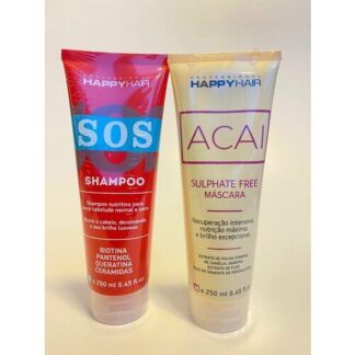 Набор Happy Hair SOS шампунь + Acai маска увлажняющая для сухих волос без с