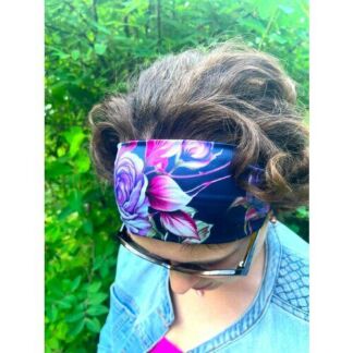 Повязка на голову женская на резинке из атласа "Пион" Violet