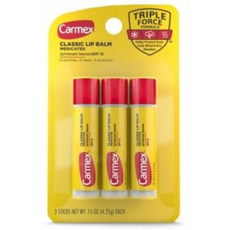 Carmex Classic Medicated Lip Balm Sticks, увлажняющий бальзам для губ, SPF