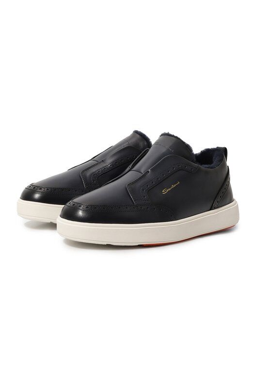 Кожаные кеды Cleanic Santoni MBCD21915BARPTT4U59 фото 1