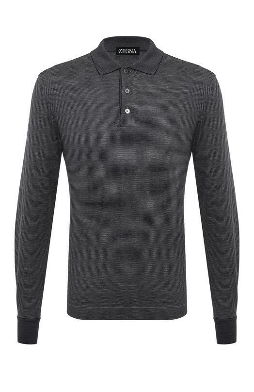 Поло из хлопка и шелка Zegna UC381A6/C748 фото 1