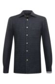 Рубашка из шерсти и шелка Kiton UMCNERK0143C02 фото 1