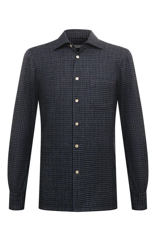 Рубашка из шерсти и шелка Kiton UMCNERK0143C02 фото 1