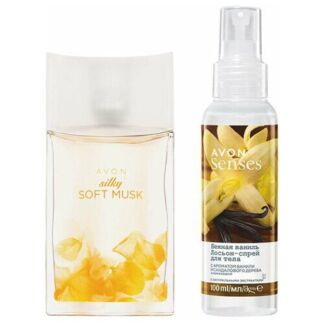 Туалетная вода Soft Musk Silky для нее, 50 мл + Лосьон-спрей для тела Нежна