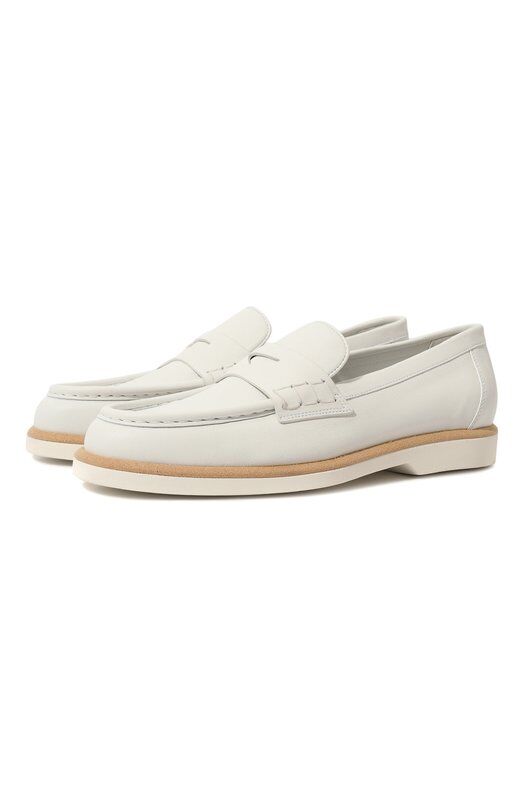 Кожаные лоферы Santoni WUQY59818BIASSW6 фото 1