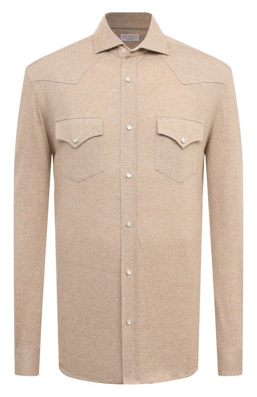 Рубашка изо льна и хлопка Brunello Cucinelli MW835B2289 фото 1