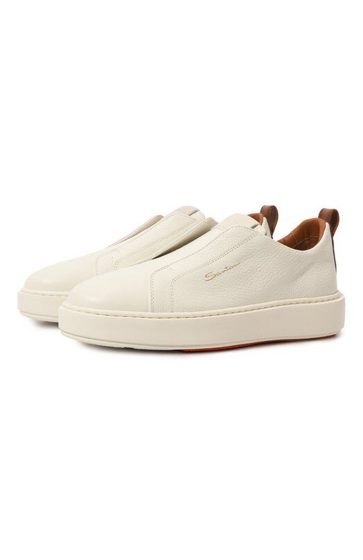Кожаные кеды Santoni WBCD61224BARSTW4I50 фото 1