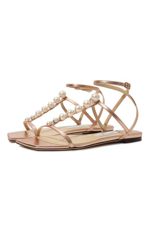 Кожаные сандалии Amari Jimmy Choo AMARI FLAT/AZM фото 1