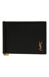 Кожаный зажим для купюр Saint Laurent