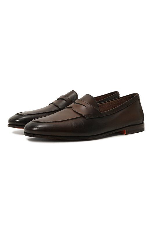 Кожаные пенни-лоферы Carlos Santoni MCNG18837SA4SSG8T50 фото 1